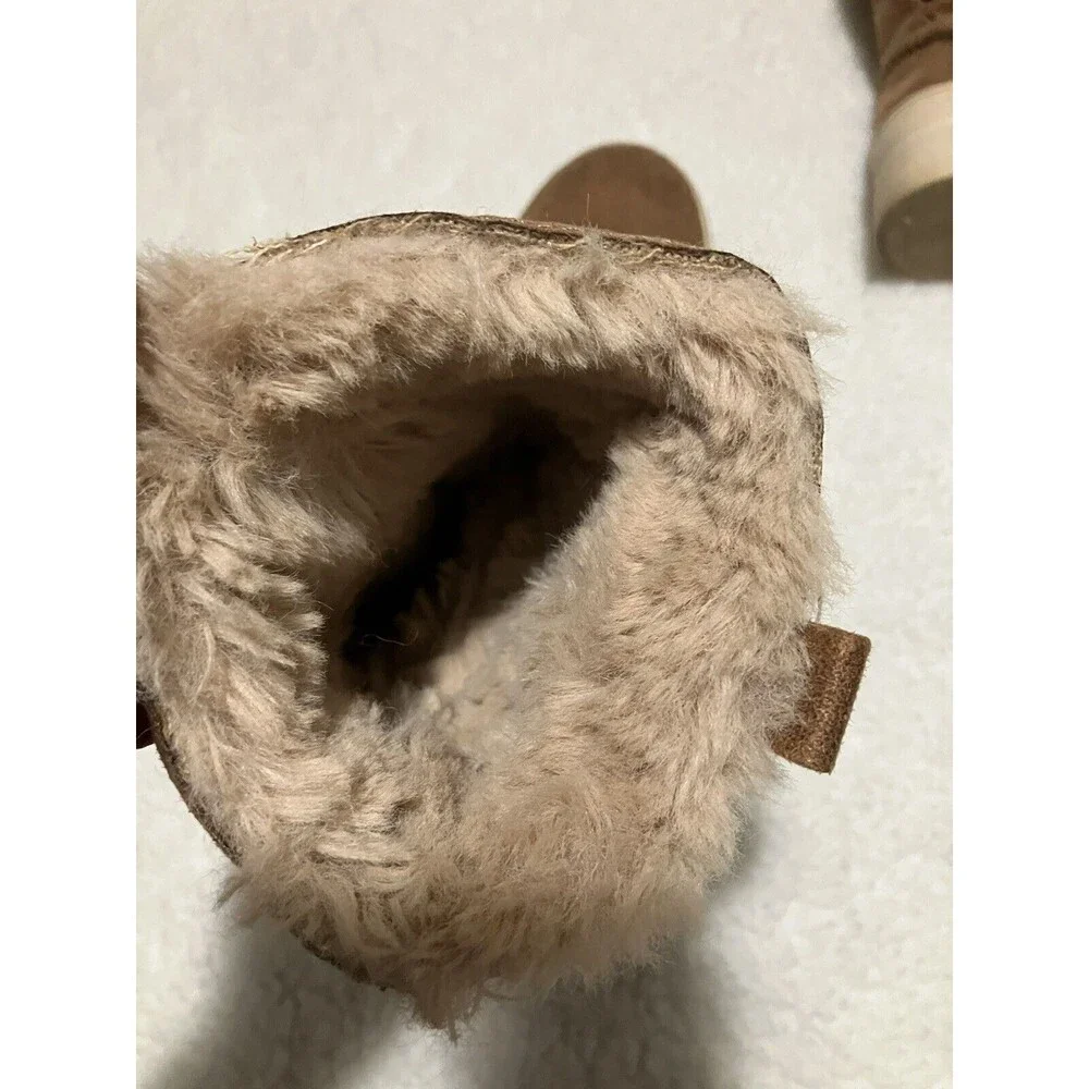 Zara girls suede fur Winter Fold Down boots!!  Size EU 34 US 2 Color Brown